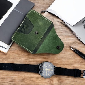 Mini billetera premium hecha a mano: tarjetero de cuero fino y exclusivo / diseño unisex