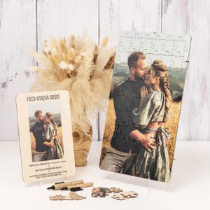 Photo - Guest Book in the form of a puzzle – 5in1© Wedding Game That Creates Memories! VERTICAL RECTANGLE. Alternative Guest Book