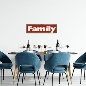 Family Panoramic Print for Kitchen & Dining, Hallway, Horizontal Panoramic Wall Art Sign, 16&quot;x5&quot; Unique Typography Print, Unframed