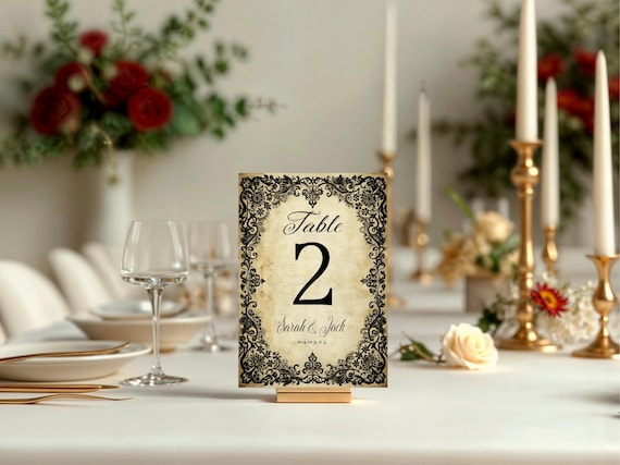 Black Lace Table Numbers