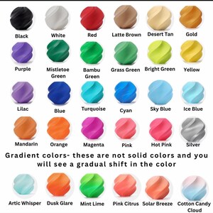 May include: A color chart featuring a variety of solid and gradient colors. The chart includes colors like black, white, red, and gold, as well as gradient colors such as Cotton Candy Cloud and Solar Breeze.
