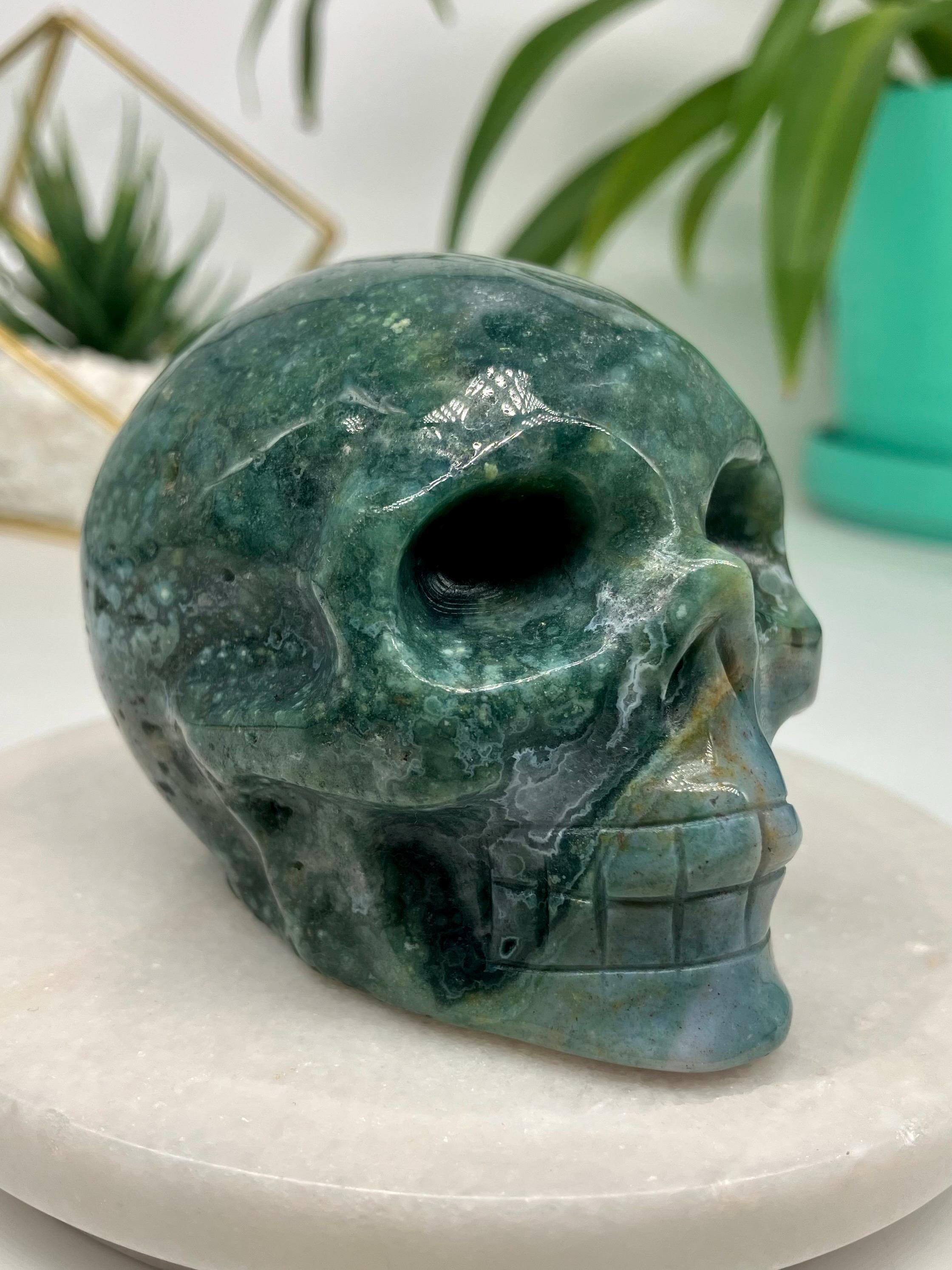 Ocean Jasper Skull - Etsy