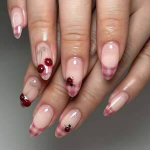Wedding nails ,Flower Nails hand painted nail,custom press on nails,3D Nails,Campanula Nails,Acrylic Nails  ,Cute nails,Floral Nails