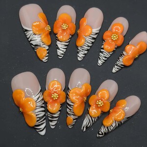 Wedding nails ,Summer Nails hand painted nail,custom press on nails,3D Nails,Almond Nails,Acrylic Nails  ,Girl gift,Dreamy nails,Girl gift