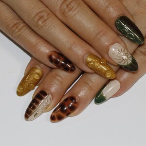 Wedding nails ,Sun Summer Nails hand painted nail,custom press on nails,3D Nails,Campanula Nails,Acrylic Nails  ,Girl nails,French Nails
