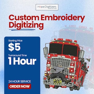 Embroidery Digitizing Service: Custom Logo, Patch Design