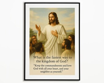 Jesus Wall Art, Christian Quote, Kingdom of God Scripture Print, Bible Verse Poster, Religious Home Decor, Inspirational Faith Gift