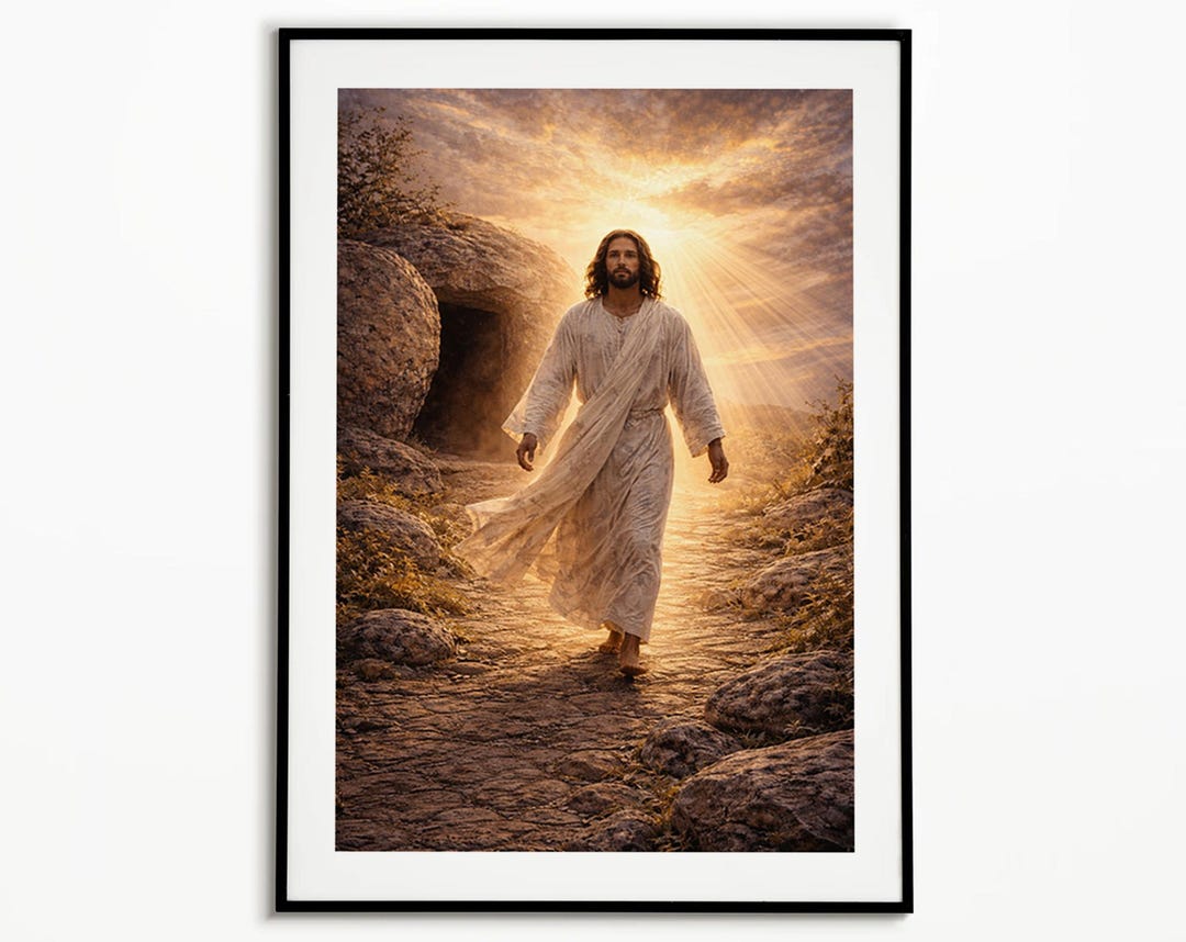 Jesus Resurrection Wall Art – Christ Walking From Tomb, Christian ...