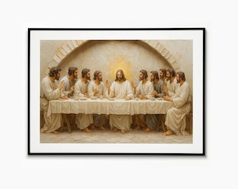 Last Supper Wall Art, Catholic Art Print, Jesus Artwork, Religious Christian Posters, Christianity Gift for her, Jesus Print
