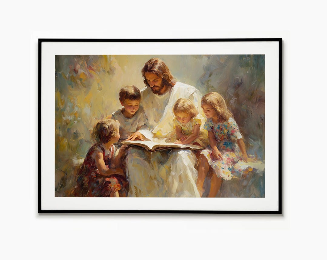 Jesus Reading Poster, Christian Art, Jesus Love, Jesus Wall Art, LDS ...