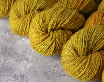 Welsh Shetland single flock pure wool 4 ply/ sport/ light DK hand dyed yarn 50g - 'Colonel Mustard' - eco friendly, ethically sourced