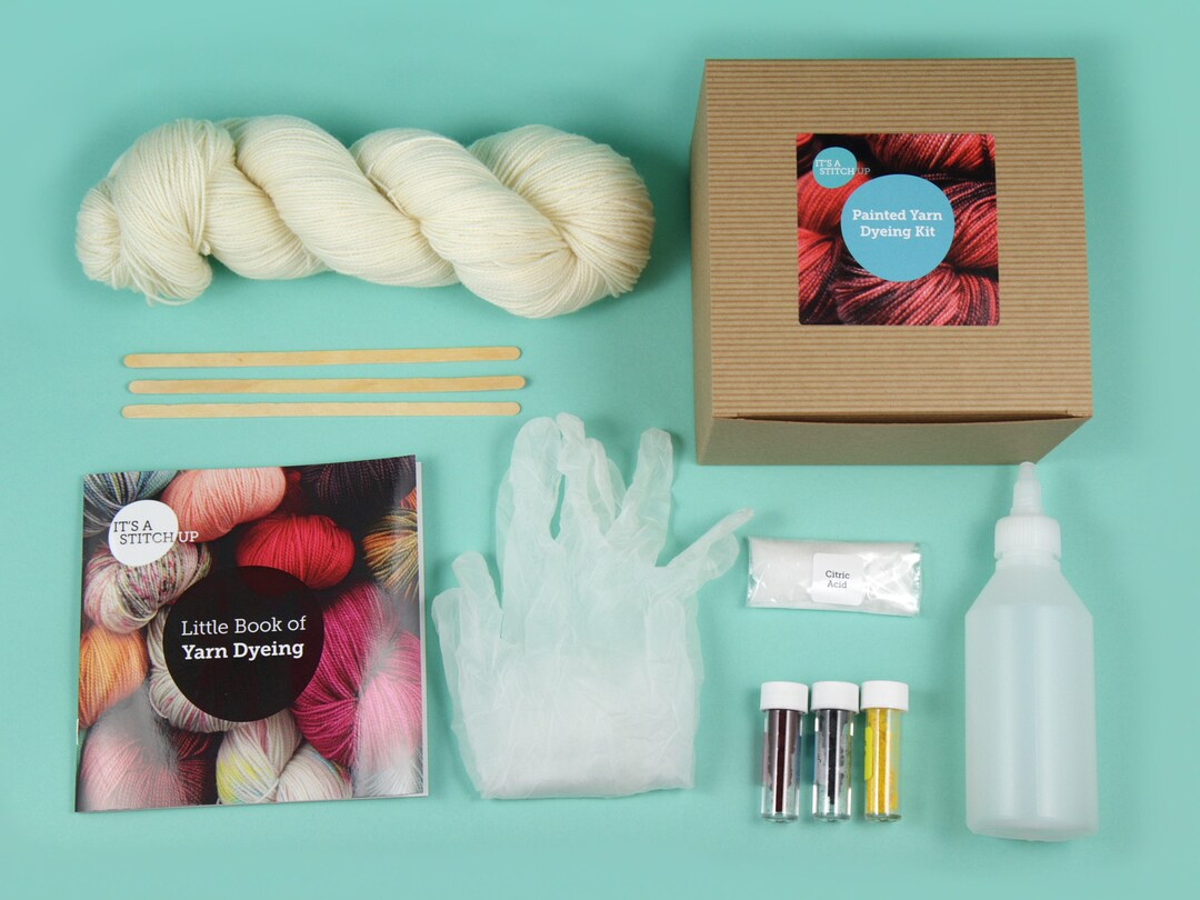 Hand Painted Yarn Dyeing Kit 100g Superwash Pure Merino or British Wool
