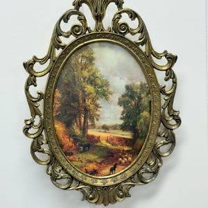 Vintage Italian framed pastoral picture