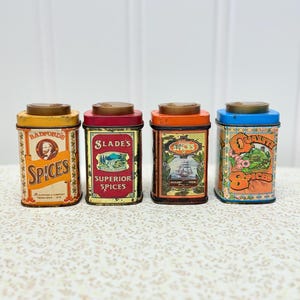 English antique spice tins