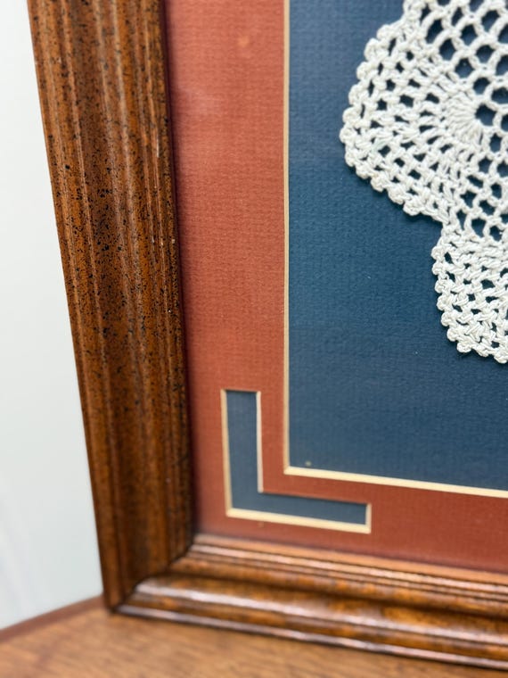 Framed Vintage Handmade Crochet Doily (folk Art) - Etsy