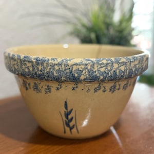 Vintage Robinson Ransbottom spongeware mixing bowl