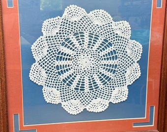 Framed Vintage Handmade Crochet Doily (folk Art) - Etsy