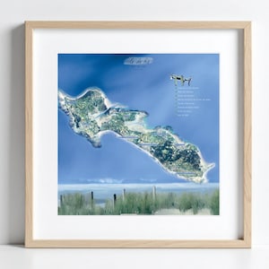 Ile de Ré Poster – Artistic Cartography | Wall Poster | Watercolor Map Drawing | Summer Holiday Gift Idea Decoration