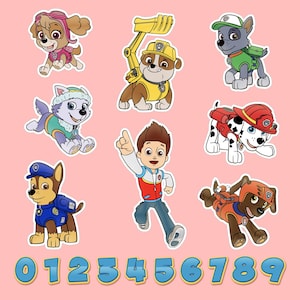 Paw Patrol taarttoppers printbundel digitale png-download