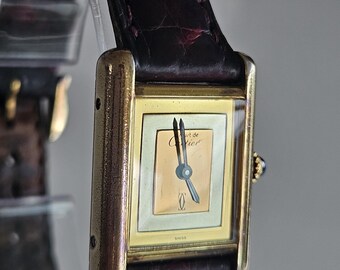 Cartier Tankhorloge Trinity vermeil Argent verguld 925-polshorloge Must De dames dames cadeauverkoop nieuwe band