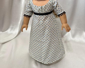1800s Regency Ivory Day Dress for 18in Doll