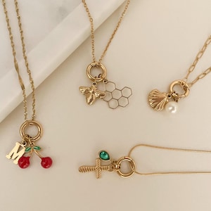 Custom Charm Necklace • Gold Carabiner Necklace • Personalized Jewelry • Gifts for Her • 18K Gold Waterproof Necklace • Mini Charm Holder