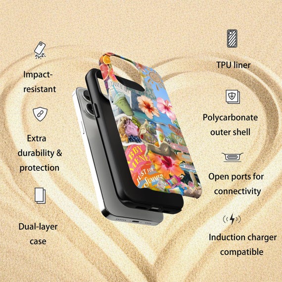 Coquette Collage Phone Case, Preppy Cute and Trendy Hibiscus Phone