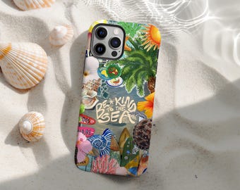 Strand palmboom telefoonhoesje, zomer zee strandliefhebbers telefoonhoesjes voor iPhone 16 15 14 13 12 11 Pro Max X XS XR