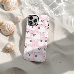 Cute Sheep Phone Case Farm Wool Shepherd Cover for iPhone 17 16 15 14 13 12 11 Pro Max, Samsung S26 S25 S24 S23 Ultra Farm Animal Lover Gift