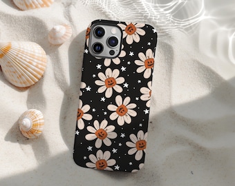 Pumpkin and Daisy Phone Case, Halloween Floral Phone Cover, Coquette Autumn Flower Season, Hygge cozy, iPhone 17 16 15 14 13 12 11 Pro Max