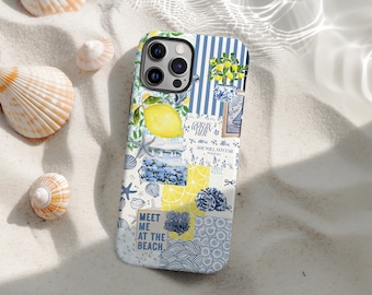 Coquette Italian Summer Collage Phone Case, Coastal Italy Phone Case, Beachy Tropical Phone Cases, iPhone 16 15 14 13 12 11 Pro Max Plus