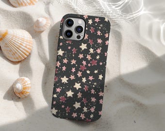 ホログラフィックスター柄スマホケース、Y2Kスマホケース、iPhone 17