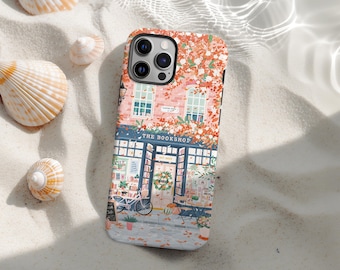 Charming Coquette Bookstore Magsafe Phone Case, iPhone 17 16 15 14 13 12 11 Pro Max , Bookish Merch Watercolor Girly Book Lover Reader Gift