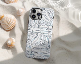 Tropical Flamingo Phone Case, Aesthetic Beach Animal Design Phone Cover for iPhone 17 16 15 14 13 12 11 Pro Max, Beach Vibes Gift for Women