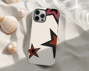 Leuchtende Handy Hülle Y2k Cover, Retro Stars ästhetik Handy Hülle, Coole Bold Graphic Stern Cover, iPhone 17 16 15 14 13 12 Pro Max, Samsung S25