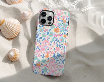 Telefoonhoesje met prachtige bloemen, Cottagecore-telefoonhoes met bloemen, Spring Garden Soft Cute Flower Cover, iPhone 17 16 15 14 13 12 11, Samsung S25