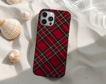 Handyhülle Urlaub, Rot Karierte Handyhülle, Tartan Handyhülle, iPhone 17 16 15 14 13 12 11 Pro Max, Samsung S25