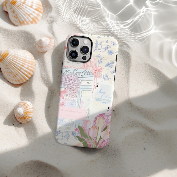 Coquette Collage Phone Case – Preppy & Cute Aesthetic, Floral Girly Phone Case, iPhone 17 16 15 14 13 12 11 Pro Max Plus X XS XR