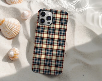 Gingham Checkered Phone Case, Fall Plaid Phone Case, Tartan Fabric Print Cover, iPhone 17 16 15 14 13 12 11 Pro Max, Samsung S25 S24 S23