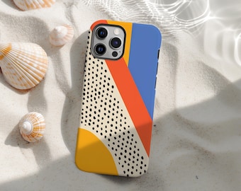 Polka Dots Phone Case, Color Block Geometric Phone Cases, Y2K Style, Dalmatian Spots Cover for iPhone 17 16 15 14 13 12 11 Pro Max X XS XR