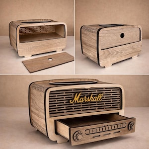 Napkin holder SVG | Napkin Laser Cut | Marshall Style Tissue Box Laser Cut Files SVG | Wooden Tissue Holder | Digital Plywood 3mm 4mm image 5
