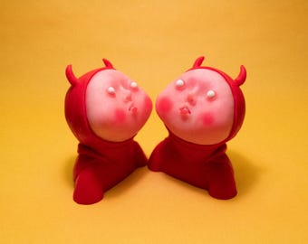 Little Devil Demon Art, Creepy Cute Cool Desk Décor, Quirky Alternative Art, Weirdcore, Silicone Horror Sculpture, Unique Home Decor