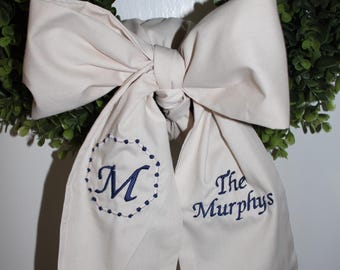 Personalized Monogram Wreath Sash