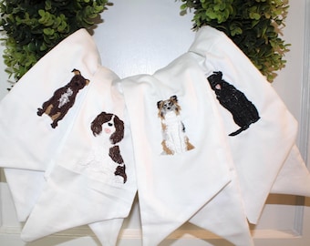 Embroidered Dog Wreath Sash