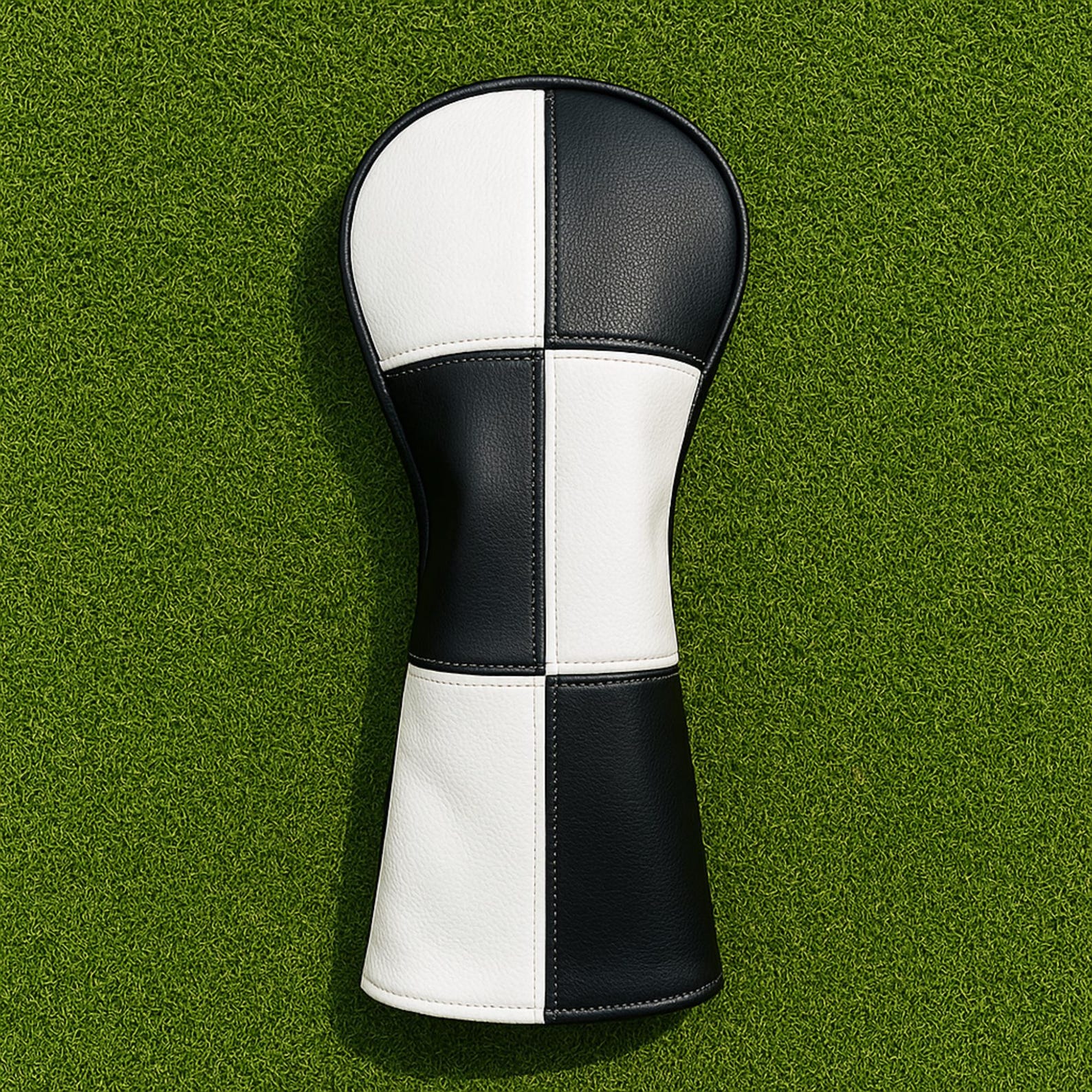 Checkered Faux Leather Golf Club Head Covers: Driver, Hybrid, Fairway ...