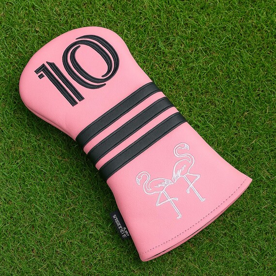 Pink Flamingo Soccer Jersey Golf Driver Head Cover: Faux Leather