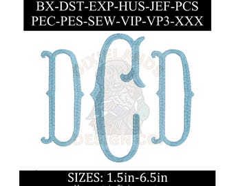 Embroidery monogram design bundle, bx font, machine embroidery, fishtail monogram font, embroidery machine, pes font, jef font, multi sized