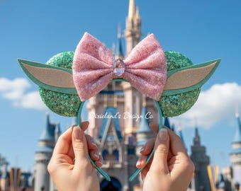 The child Grogu Magical Place Theme Park Mickey Headband Minnie Bow Mouse Ear Headband Halloween Cosplay Movie Character Head Accessories