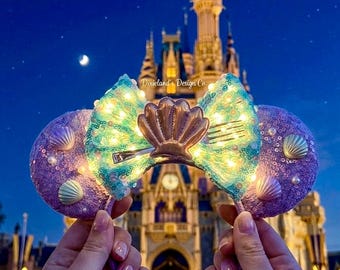 Meerjungfrau Ariel Kleiner magischer Ort Freizeitpark Micky Stirnband Minnie Maus Ohr Stirnband Halloween Cosplay Film Charakter Kopf Accessoire