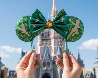 Fliegen Peter Lost Boy Pan Magischer Ort Micky Ohren Maus Minnie Schleife Stirnband Ohr Haarband Freizeitpark Halloween Cosplay Kopfbedeckung Zubehör